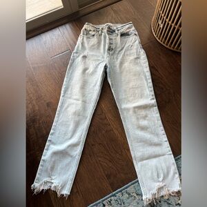 Abercrombie ultra high rise ankle straight jeans